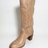 Stivale pelle donna Rebel 114F50 Beige