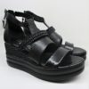 Sandalo Zeppa Pelle Donna MJUS M18012 Nero