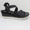 Sandalo Zeppa Pelle Donna MJUS 221029 Nero