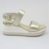 Sandalo pelle donna Apepazza Helyette Platino